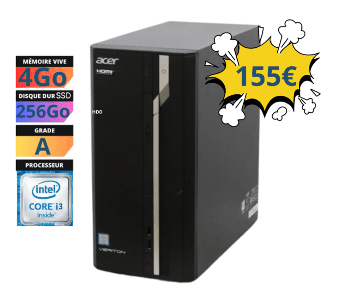 Acer Veriton ES2710G Core i3 7100 3,9 GHz - 256Go SSD RAM 4 Go  - 