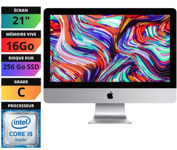Apple iMac, 21,5 pouces i5 256Go SSD 16Go MacOs BigSur 2021