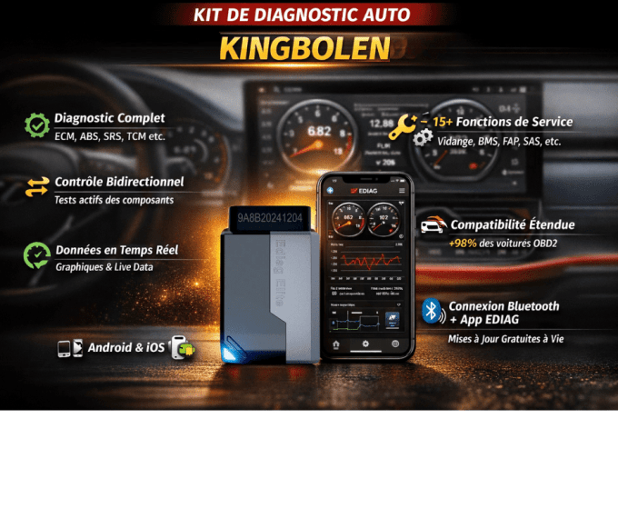 Valise Diagnostic Auto 2026 avec mise à jour gratuites, a vie -