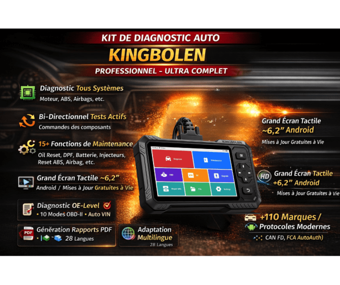 Valise Diagnostic Auto 2025 avec mise à jour gratuit, a vie 