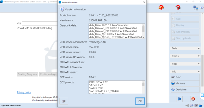 ODIS SERVICE 23.0.1  et ODIS Service Engineering 17.01 Version juin 2023