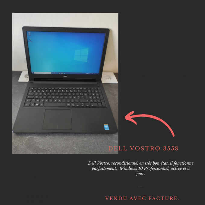 Dell Vostro 3558 15" Core i5 2,20 GHz - 180 GoSSD - 4Go AZERTY - Français