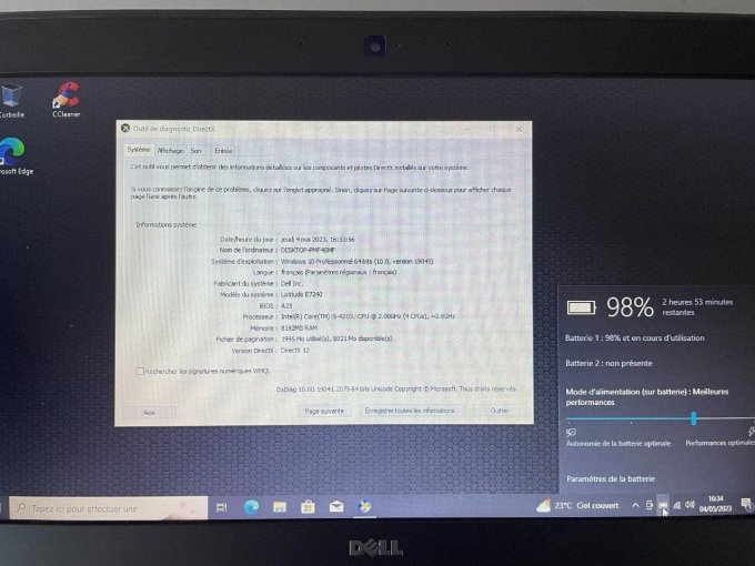 Dell Latitude E7240 12" Core i5 1,9 GHz - SSD 256 Go - 8 Go AZERTY - Français -