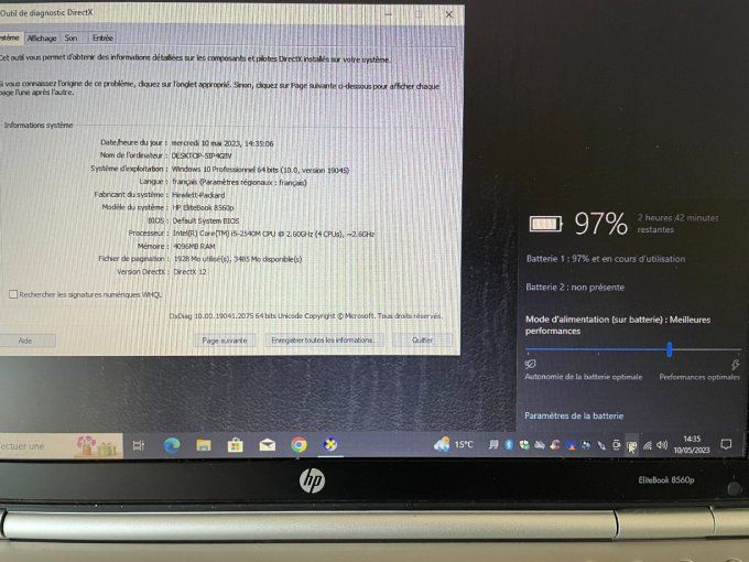 HP EliteBook 8560P 15,6" Core i5 2,6 GHz - HDD 500 Go - 4 Go AZERTY - 