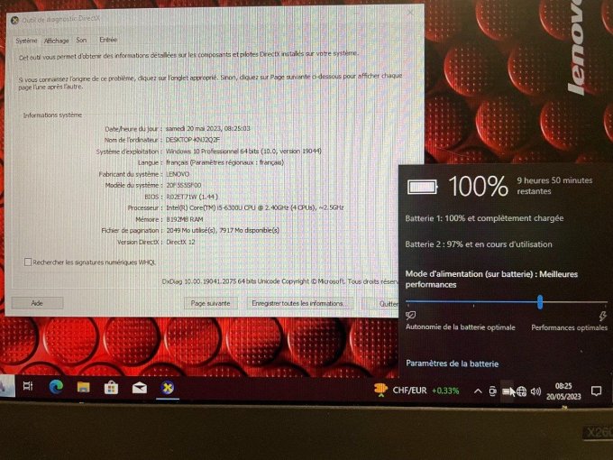 LENOVO THINKPAD x260 i5 / 8Go  / wifi / webcam / écran 12.5“  -  