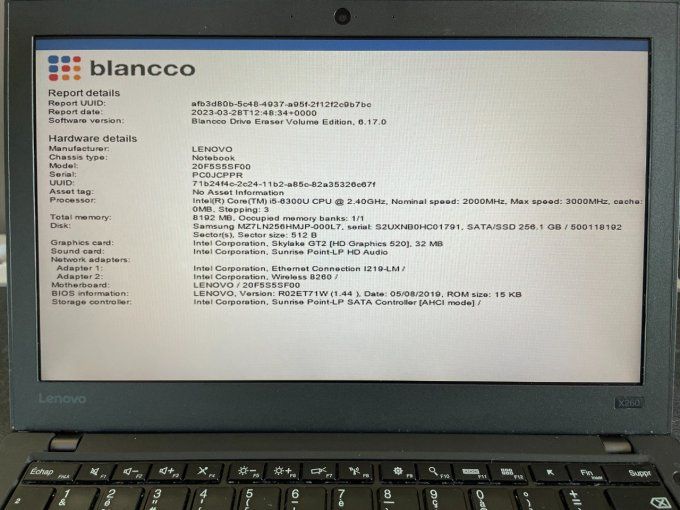 LENOVO THINKPAD x260 i5/ 8Go/ wifi/ webcam/ écran 12.5“ -