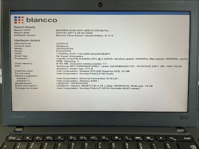 LENOVO THINKPAD x260 i5/ 8Go/ wifi/ webcam/ écran 12.5“ -