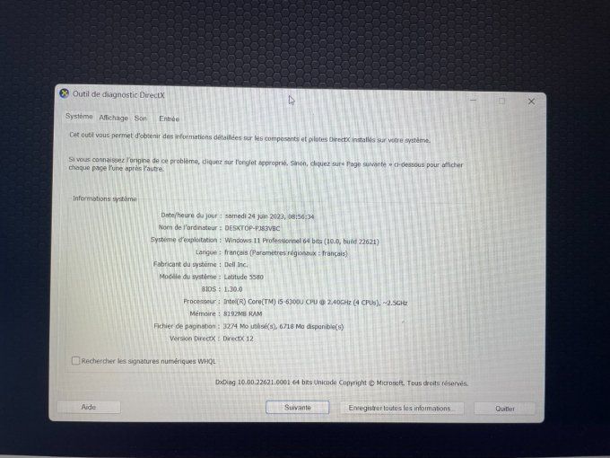 Dell Latitude E5580 15,6" Core i5 2,60 GHz  - 8 Go AZERTY - Français 