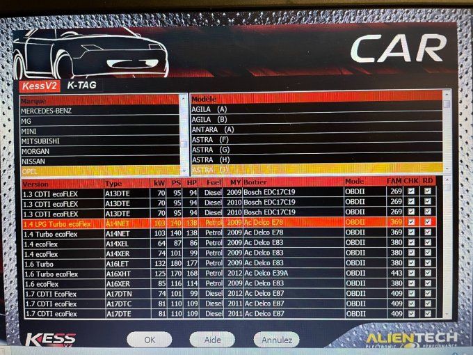 Valise reprogrammation  KESS +PC selon disponibilité Win 7 4Go 