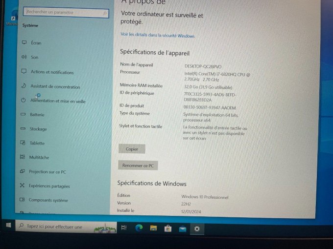 Dell Precision 7510 15,6" Core i7 2,70 GHz  - 32 Go AZERTY - Français  - 