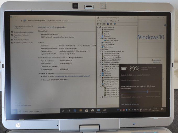 HP 2740 i5 12,5" Tablette/ 8Go/ 160Go/ Wifi/ Bluetooth/ Windows 10 Pro