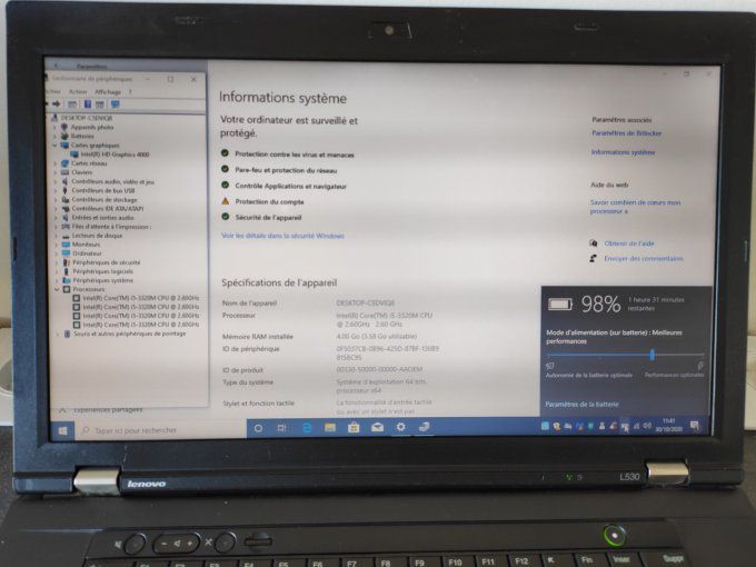 Lenovo ThinkPad T430 14" Core i7 2,9 GHz - HDD 500 Go - 4 Go - AZERTY