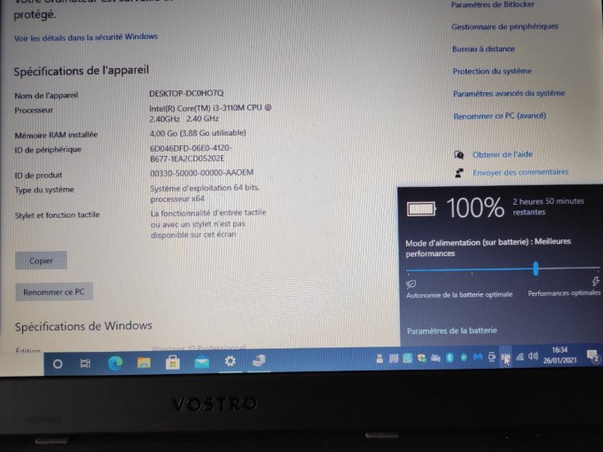 Dell Vostro 3560 15,6" Core i3 2,4 GHz - 500 Go - 4 Go AZERTY