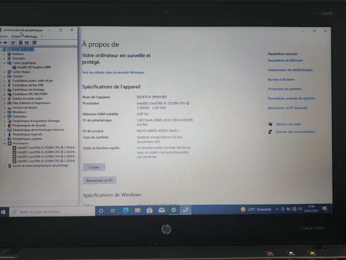 HP ProBook 5330M 13" Core i5 2,5 GHz - 500 Go - 4 Go AZERTY - Français