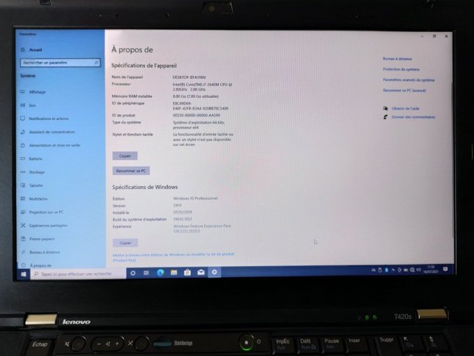 Lenovo ThinkPad T420s 14" Core i7 2,7 GHz -  320 Go - 4 Go AZERTY - Français