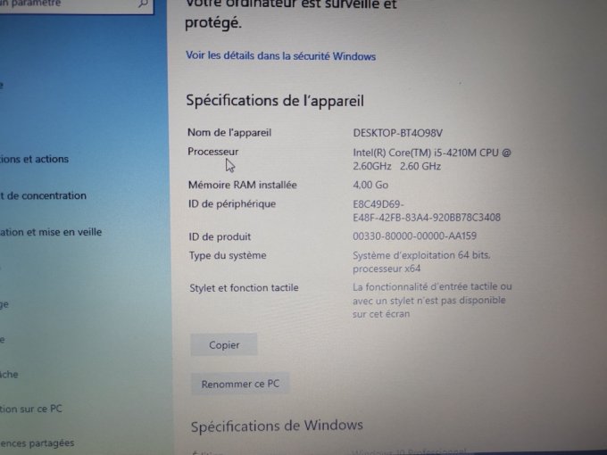 HP Probook 640G1 i5/ 4Go/ 500Go/ webcam/ wifi/ écran 14"/ Bluetooth Azerty