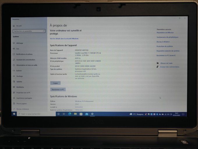 Dell Latitude E6530 15" Core i7 2,4 GHz - SSD 256 Go - 8 Go AZERTY - Français