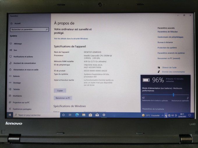 Lenovo Thinkpad L440 14" I5 - 500 Go - 4 Go AZERTY -