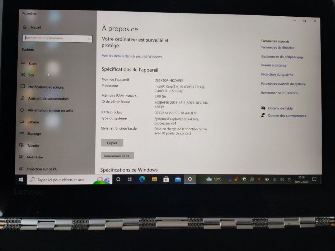 Lenovo Yoga 900 13" Core i5 2.3 GHz - SSD 256 Go - 8 Go AZERTY - Français -  - Copie