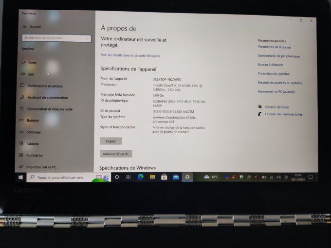Lenovo Yoga 900 13" Core i5 2.3 GHz - SSD 256 Go - 8 Go AZERTY - Français - 