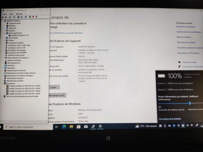 Toshiba Portégé Z20T 12" Core i5 1,10 GHz - SSD 256 Go - 8 Go AZERTY - Français