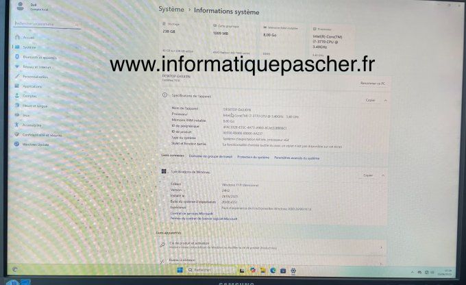 Dell optiplex 7010 i7 256Go SSD Windows 11 pro