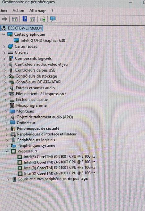 HP ProDesk 400 G5 Desktop Mini Intel Core i3-9100T CPU 3.10GHz - 8 GO - 