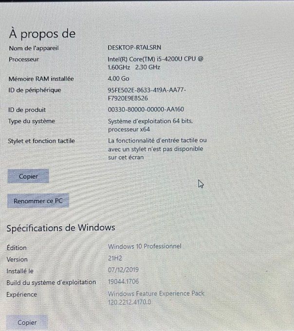 DELL LATITUDE E7240 12,5" -Core I5 - 128 SSD  - Ram 4 Go AZERTY