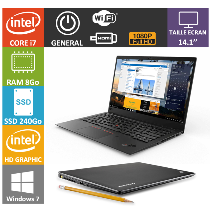 Lenovo Thinkpad Carbon 14"  I7 256 SSD 8 Go (10x plus rapide) TACTILE - 