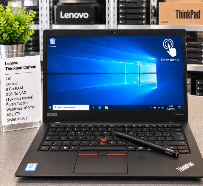 Lenovo Thinkpad Carbon 14" I7 256 SSD 8 Go (10x plus rapide) TACTILE - AZERTY