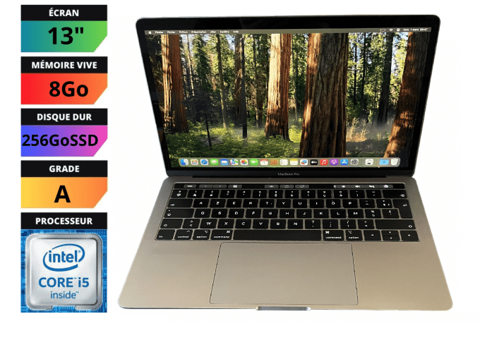 MacBook Pro 13" i5 256 SSD 8GO (2019) - AZERTY - Français - TouchBar