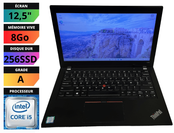 LENOVO THINKPAD x280 / i5 / 8Go / 256Go SSD / wifi / webcam / écran 12.5“  Windows 11 pro - 
