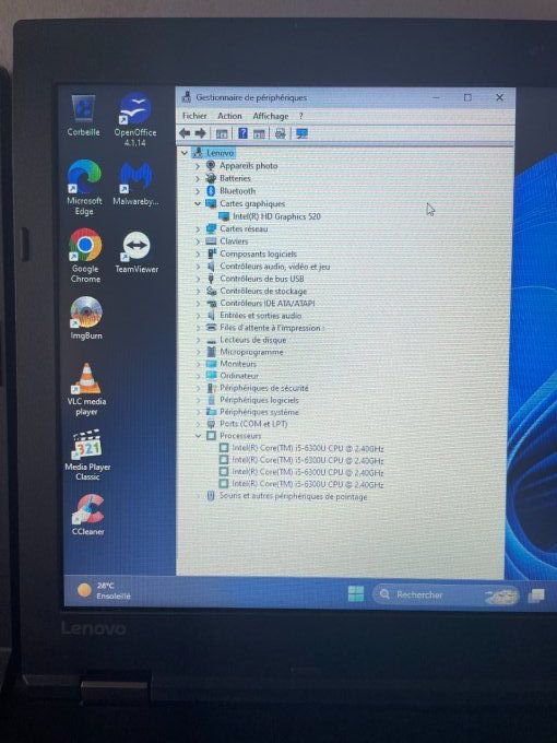 Lenovo Thinkpad L570 15,6" i5  8Go  256Go SSD AZERTY - Français - Microsoft office pro